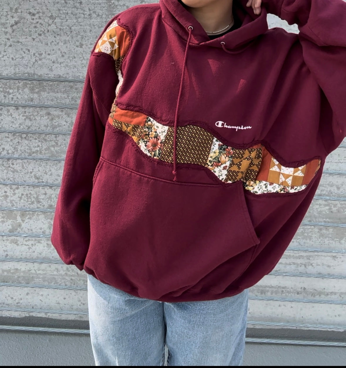 Burgundy Sunset Reworked Hoodie