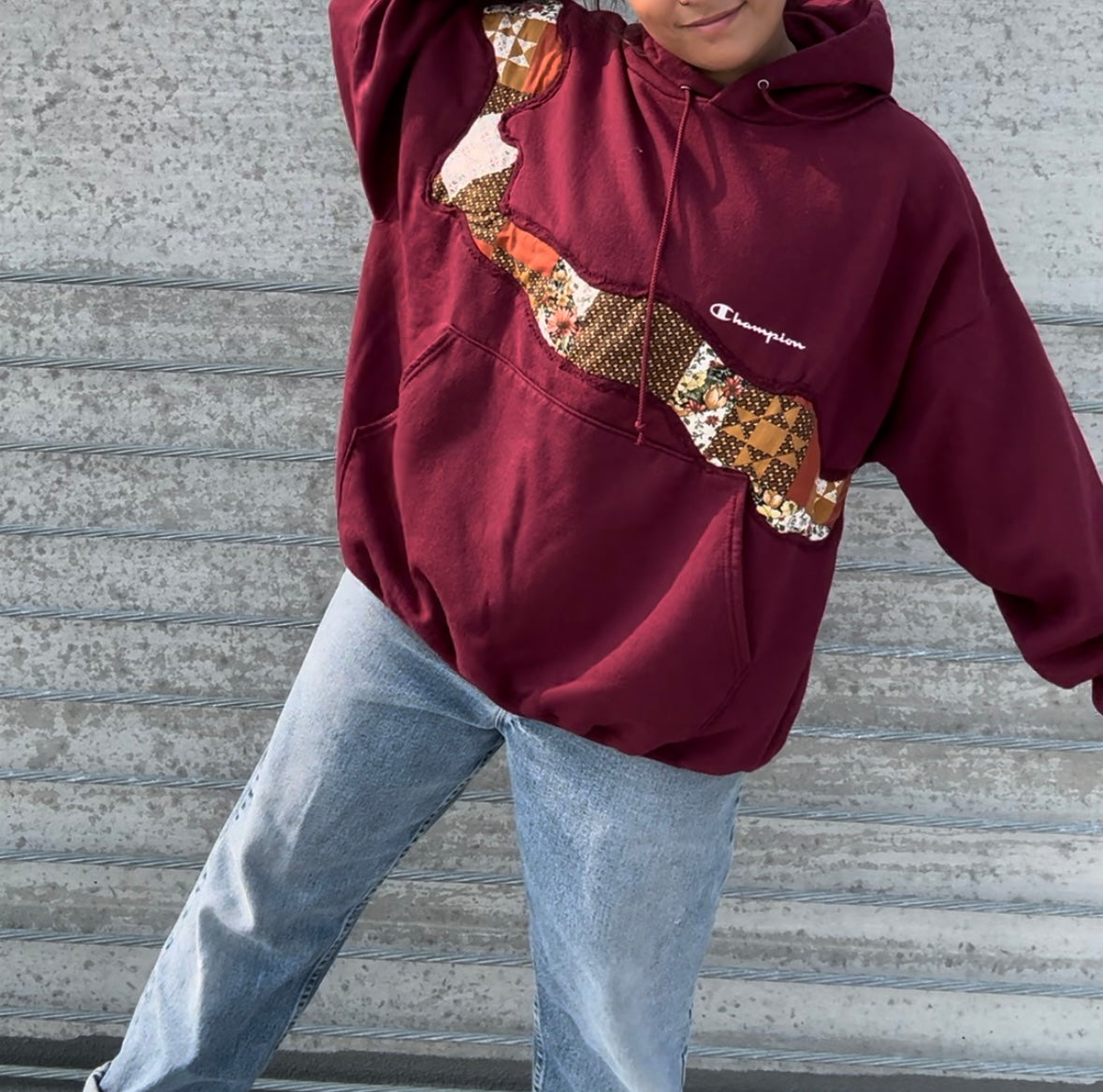 Burgundy Sunset Reworked Hoodie