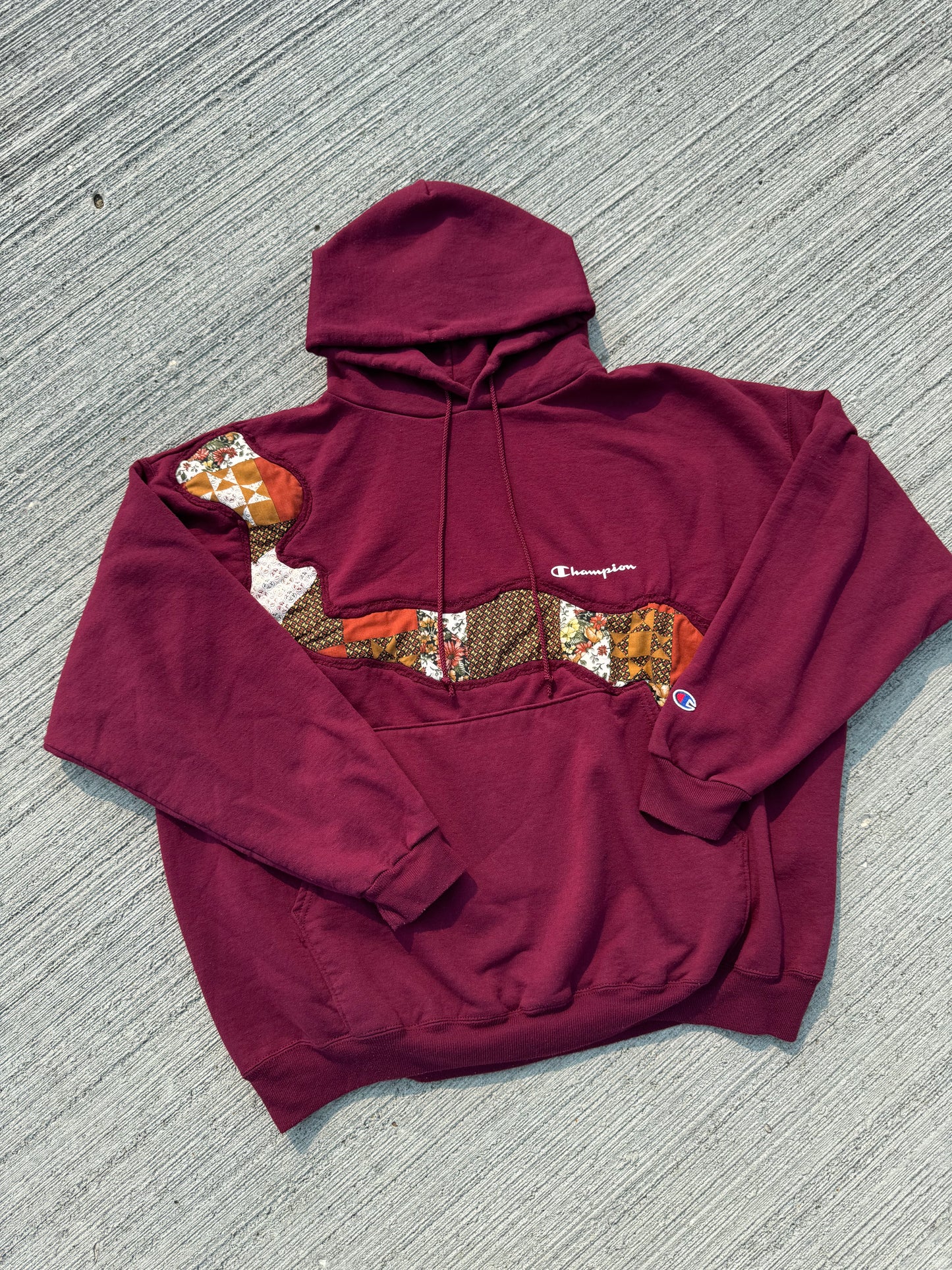 Burgundy Sunset Reworked Hoodie