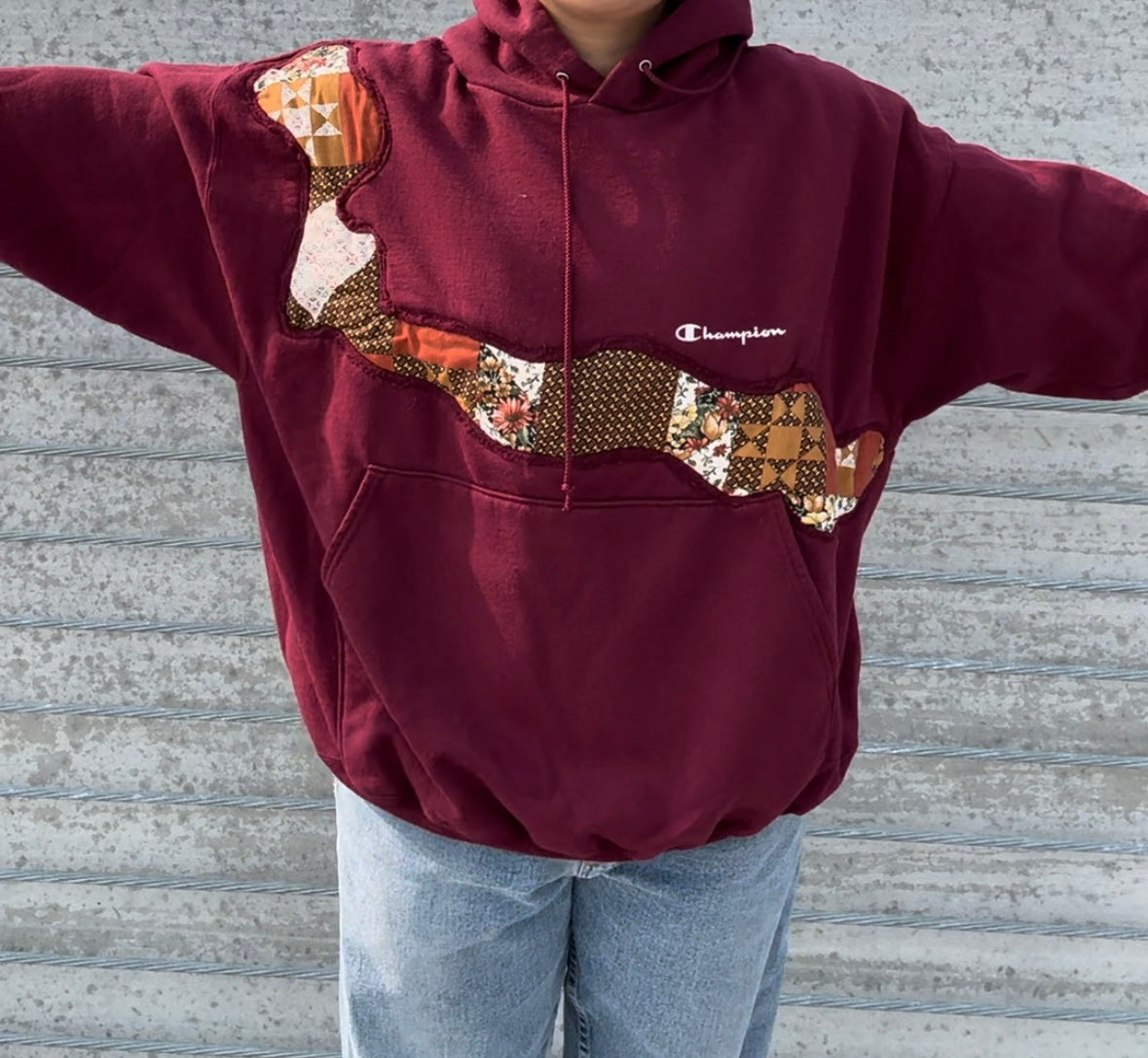 Burgundy Sunset Reworked Hoodie