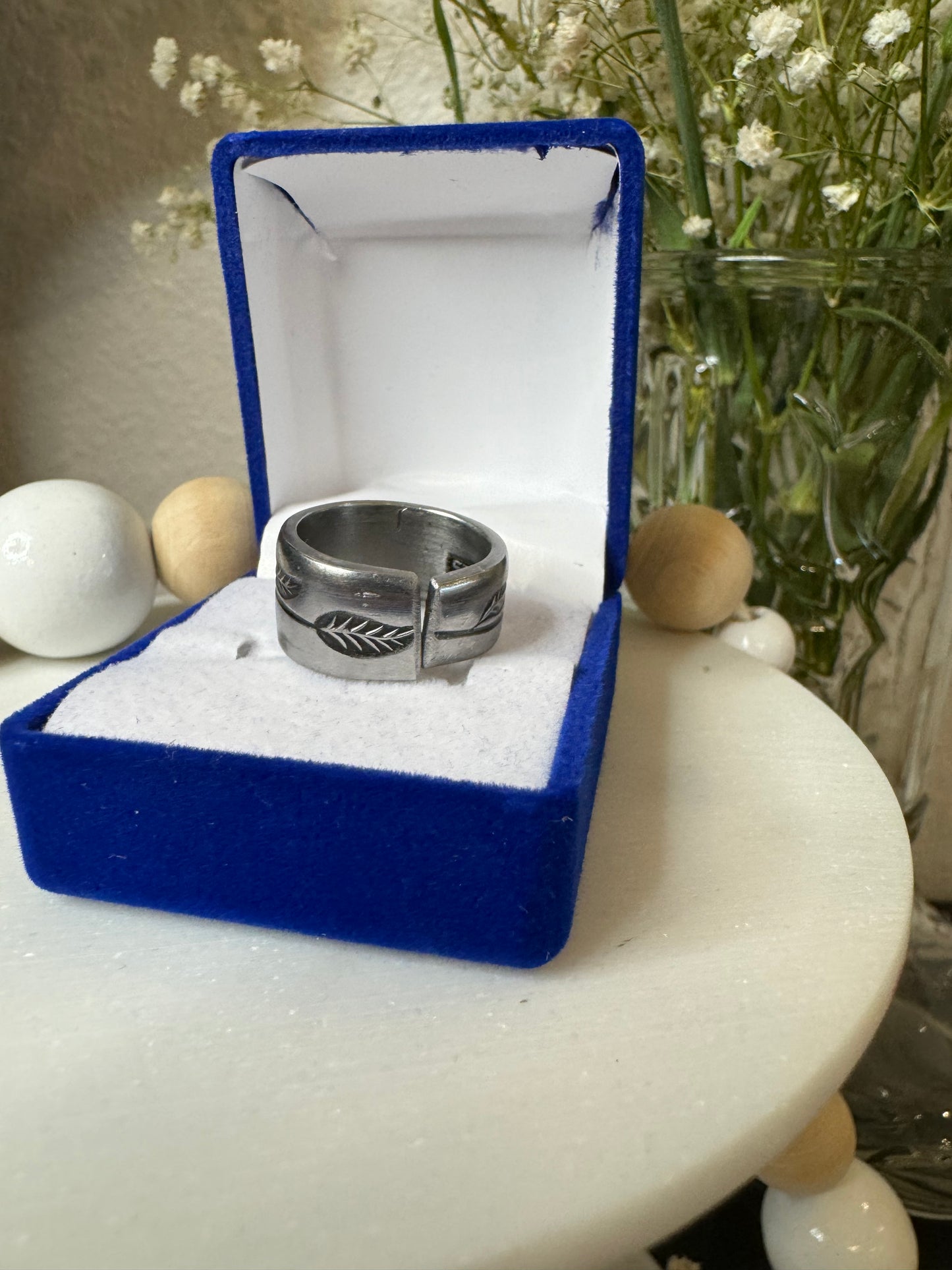 Leafy Upcycled Spoon Ring