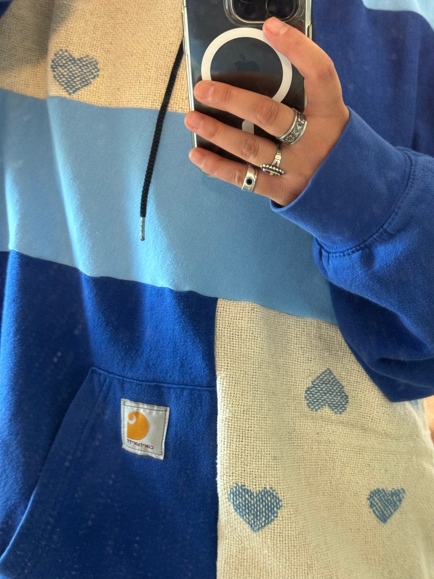 Blue Reworked Hoodie