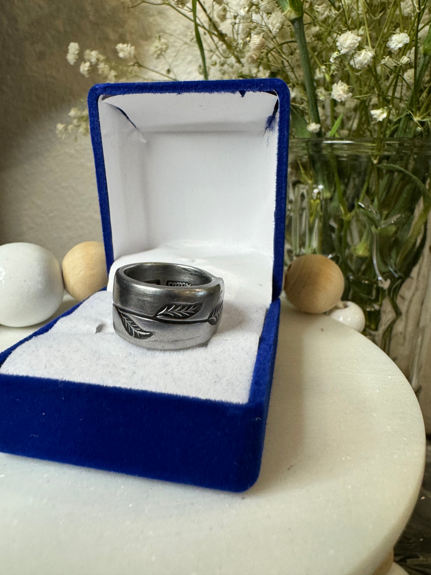 Leafy Upcycled Spoon Ring